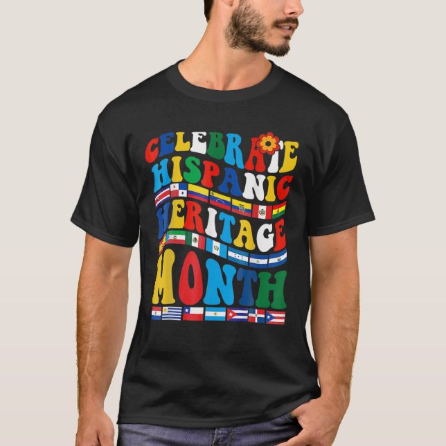 Feiern Sie den Monat Latino für das hispanische Er T-Shirt (Vorderseite)