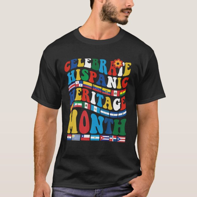 Feiern Sie den Monat Latino für das hispanische Er T-Shirt (Vorderseite)