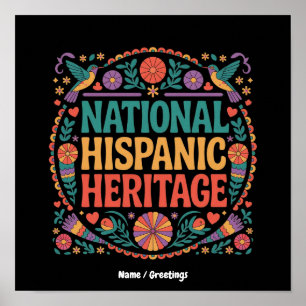 Feiern Sie den Nationalen Monat des hispanischen E Poster