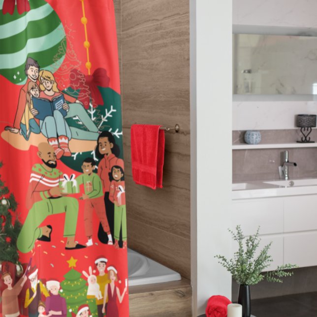 "Feiern Sie den Zauber der Feriensaison Duschvorhang (Von Creator hochgeladen)