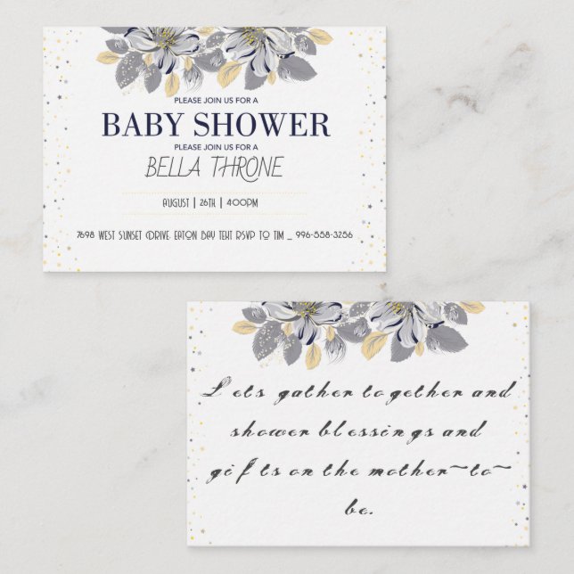 Feiern Sie die Ankunft Ihres kleinen Wunders! Begleitkarte (Vorne/Hinten)