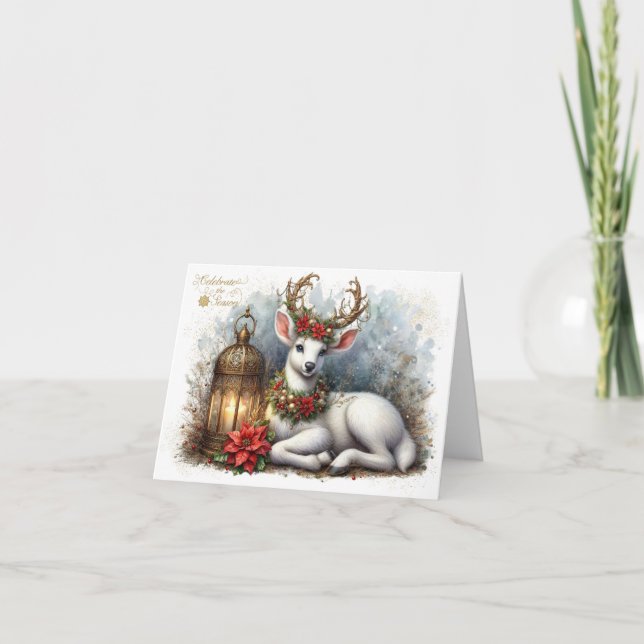 Feiern Sie die Saisonkarte Feiertagskarte (Vorderseite)