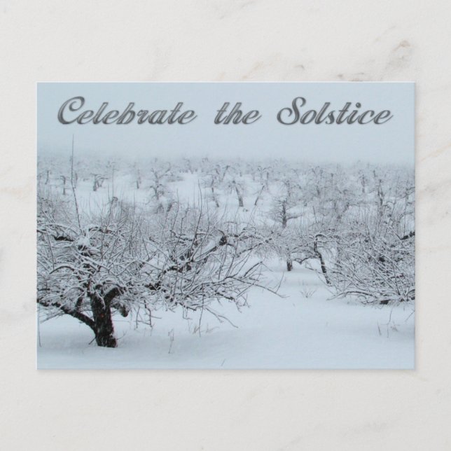 Feiern Sie die Solstice Winter Scene Cards Postkarte (Vorderseite)