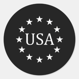 Feiern Sie die USA mit Stars Patriotic Runder Aufkleber