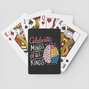 Feiern Sie die Vielfalt der Köpfe Autismus-Bewusst Spielkarten