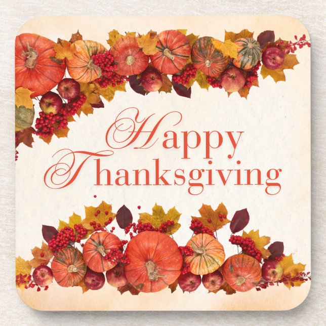 Feiern Sie die Zeit der Dankbarkeit mit unserem Getränkeuntersetzer (Vorderseite)