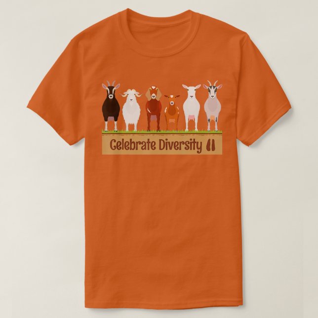 Feiern Sie Diversity Haustiere Funny Goats für Zie T-Shirt (Design vorne)