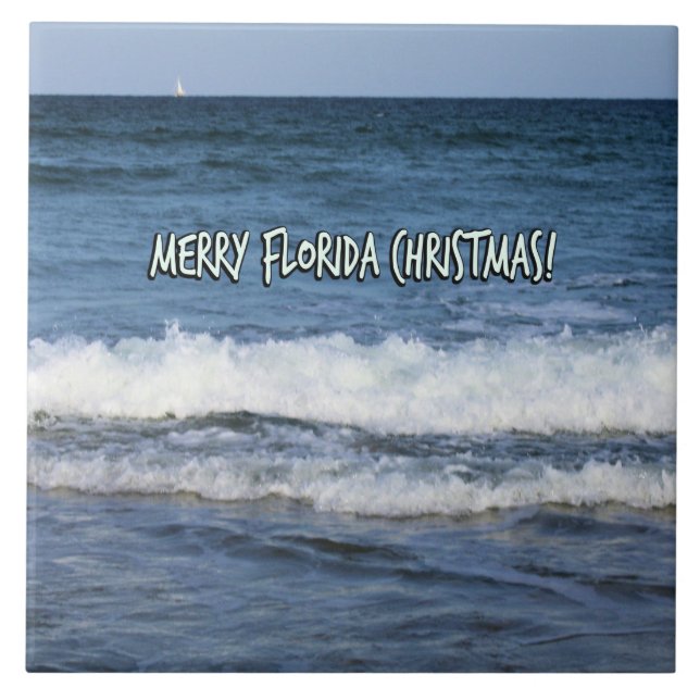 Feiern Sie ein Weihnachtsfest im Florida-Stil Fliese (Vorderseite)