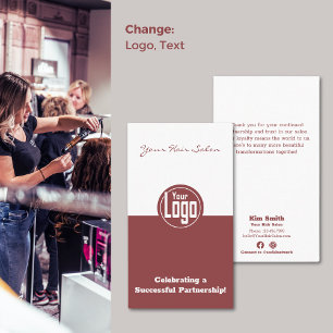 Feiern Sie eine Partnerhair Stylist Vielen Dank Visitenkarte