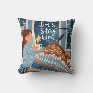 Feiern Sie gemütliche Nächte aus Strickdecke Kissen