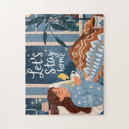 Feiern Sie gemütliche Nächte aus Strickdecke Puzzle