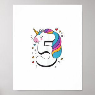 Feiern Sie glückliche 5 Jahre alte Geburtstagspart Poster
