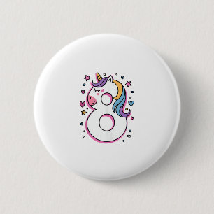 Feiern Sie glückliche 8 Jahre alte Geburtstagspart Button