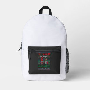 Feiern Sie Gnomies Weihnachten Gnome Bäume Rentier Bedruckter Rucksack