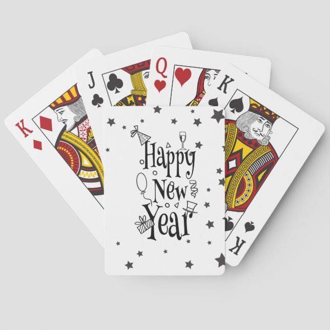 Feiern Sie Happy New Year's Playing Cards Spielkarten (Rückseite)
