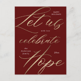 Feiern Sie Hoffnungsskripturlaub Postkarte