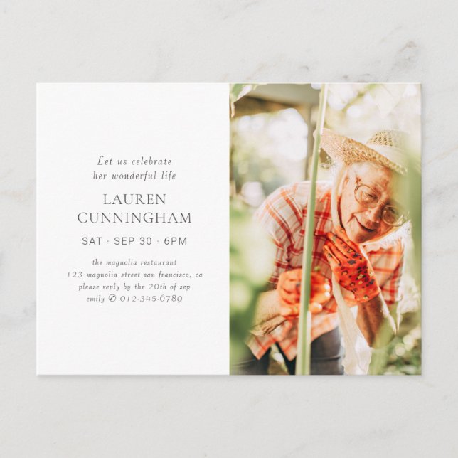 Feiern Sie Ihr Leben Modernes, einfaches Minimalis Postkarte (Vorderseite)