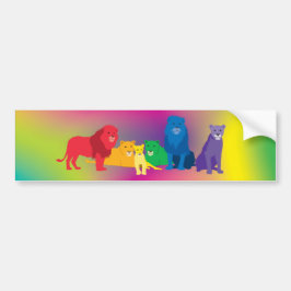 Feiern Sie Ihren Pride-Rainbow-Löwe Autoaufkleber