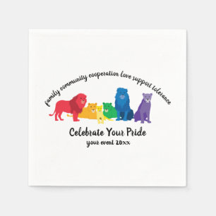 Feiern Sie Ihren Pride-Rainbow-Löwe Serviette