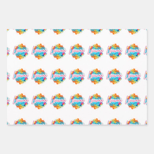 Feiern Sie im Stil mit Leiiwaa Vibes 🌺 Geschenkpapier Set (Vorderseite)