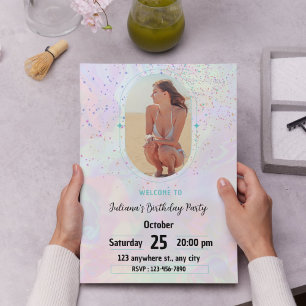 Feiern Sie im Stil! Pastel Modern für Mädchen Einladung