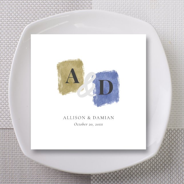 Feiern Sie im Stil! Personalisierte Monogramm-Hoch Serviette (Modern Monogrammed Love Story Personalized Wedding Napkins)