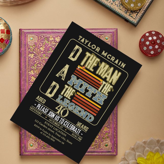 Feiern Sie jedes Alter: Der Mann, der Mythos, die  Einladung (The Man, The Myth, The Legend Birthday Invitation )