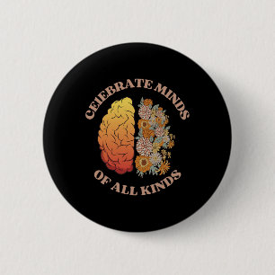 Feiern Sie Köpfe aller Art Neurodiversität Autismu Button