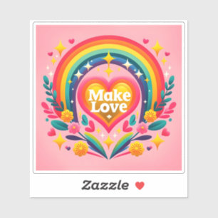 Feiern Sie Liebe mit fröhlichen Farben Aufkleber