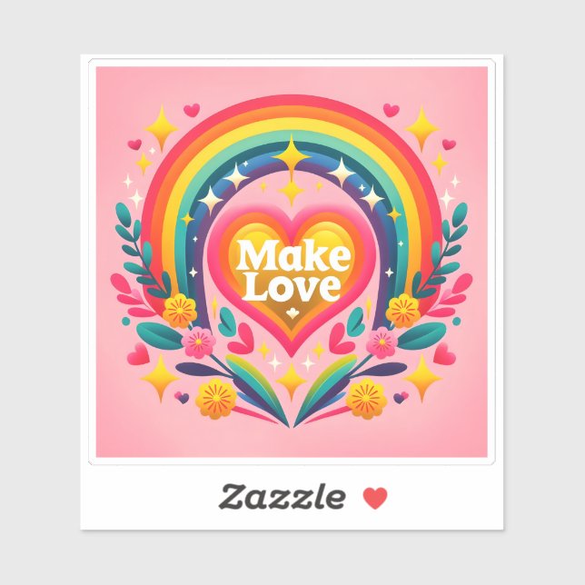 Feiern Sie Liebe mit fröhlichen Farben Aufkleber (Blatt)