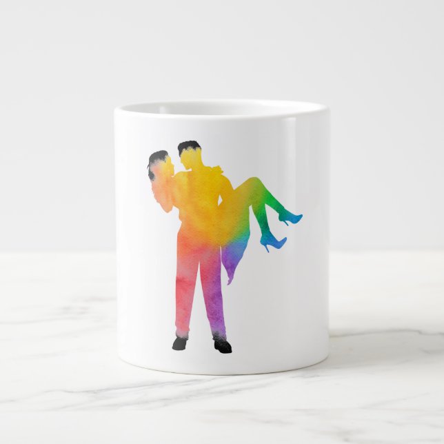 Feiern Sie Liebe mit Kunst & Farbe Jumbo-Tasse (Vorderseite)