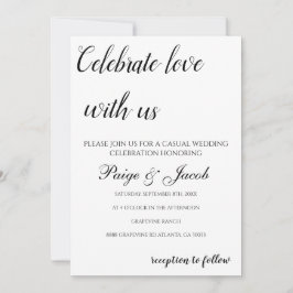 Feiern Sie Liebe mit uns Minimalistisch Lässige Ho Einladung