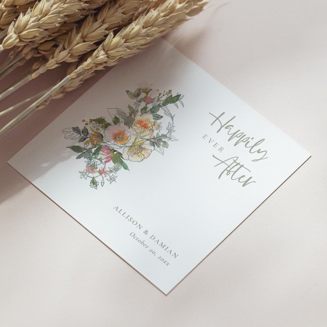 Feiern Sie Liebe! Personalisierte Wildblume Serviette (Celebrate Love! Personalized Wildflower Wedding Napkins)