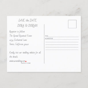 Feiern Sie Liebe und Freude mit einer Hochzeitsein Einladungspostkarte