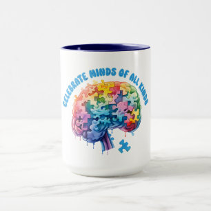 Feiern Sie Minds aller Arten. Neurodität Tasse