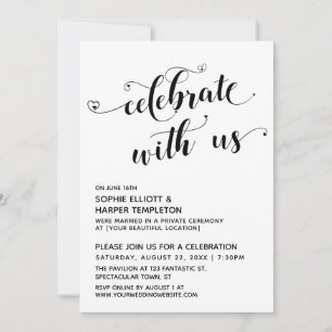 Feiern Sie mit dem Empfang "US Hearts Black & Whit Einladung