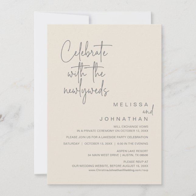 Feiern Sie mit den Neugeborenen, Hochzeit Einladung (Vorderseite)