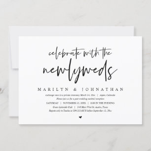 Feiern Sie mit den Neuvermählten, Hochzeit in Einladung