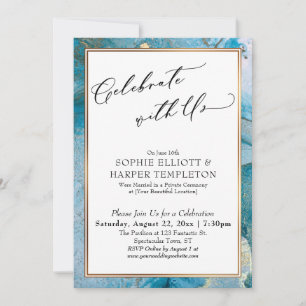 Feiern Sie mit nur unserem Aquamarinen und goldene Einladung