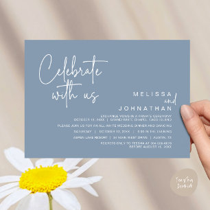 Feiern Sie mit uns, das Abendessen bei Hochzeiten Einladung