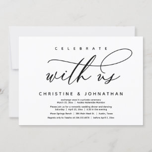 Feiern Sie mit uns, das Abendessen bei Hochzeiten Einladung