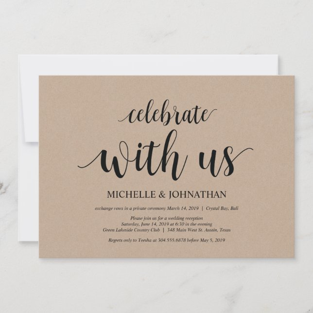 Feiern Sie mit uns, Einladungen für Hochzeitfeiern (Vorderseite)