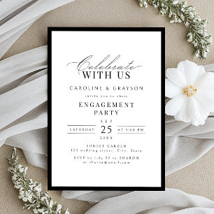 Feiern Sie mit uns! Elegante Typografie-Hochzeitse Einladung