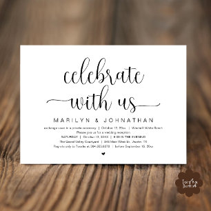 Feiern Sie mit uns Elegantes Hochzeitsempfangs-Din Einladung