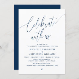 Feiern Sie mit uns, Hochzeit Probe Dinner Invita Einladung