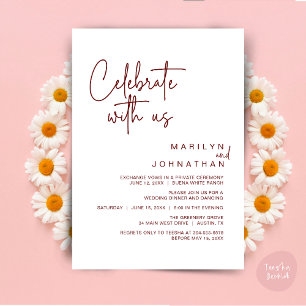 Feiern Sie mit uns, Hochzeitliches Abendessen Part Einladung