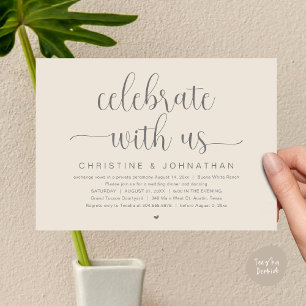 Feiern Sie mit uns, Hochzeitliches Abendessen Part Einladung