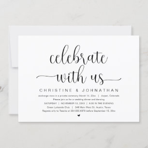 Feiern Sie mit uns, Hochzeits-Elopement-Party-Einl Einladung