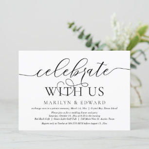 Feiern Sie mit uns, Hochzeits-Elopement-Party-Einl Einladung