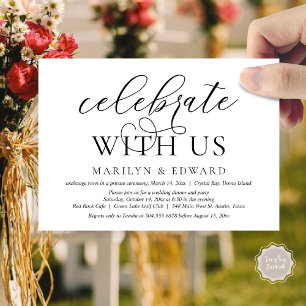 Feiern Sie mit uns, Hochzeits-Elopement-Party Einladung